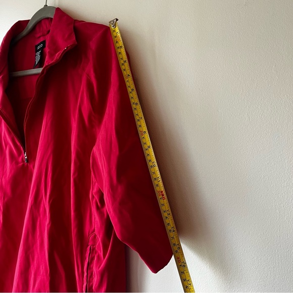 IZOD Golf Windbreaker Jacket Red Quarter Zip Pullover Men’s Size S Mesh Lined - Picture 7 of 9